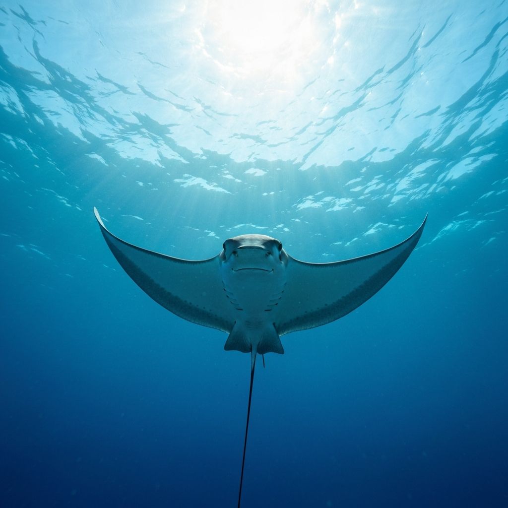 Mobula Ray diving at Tenggol Island