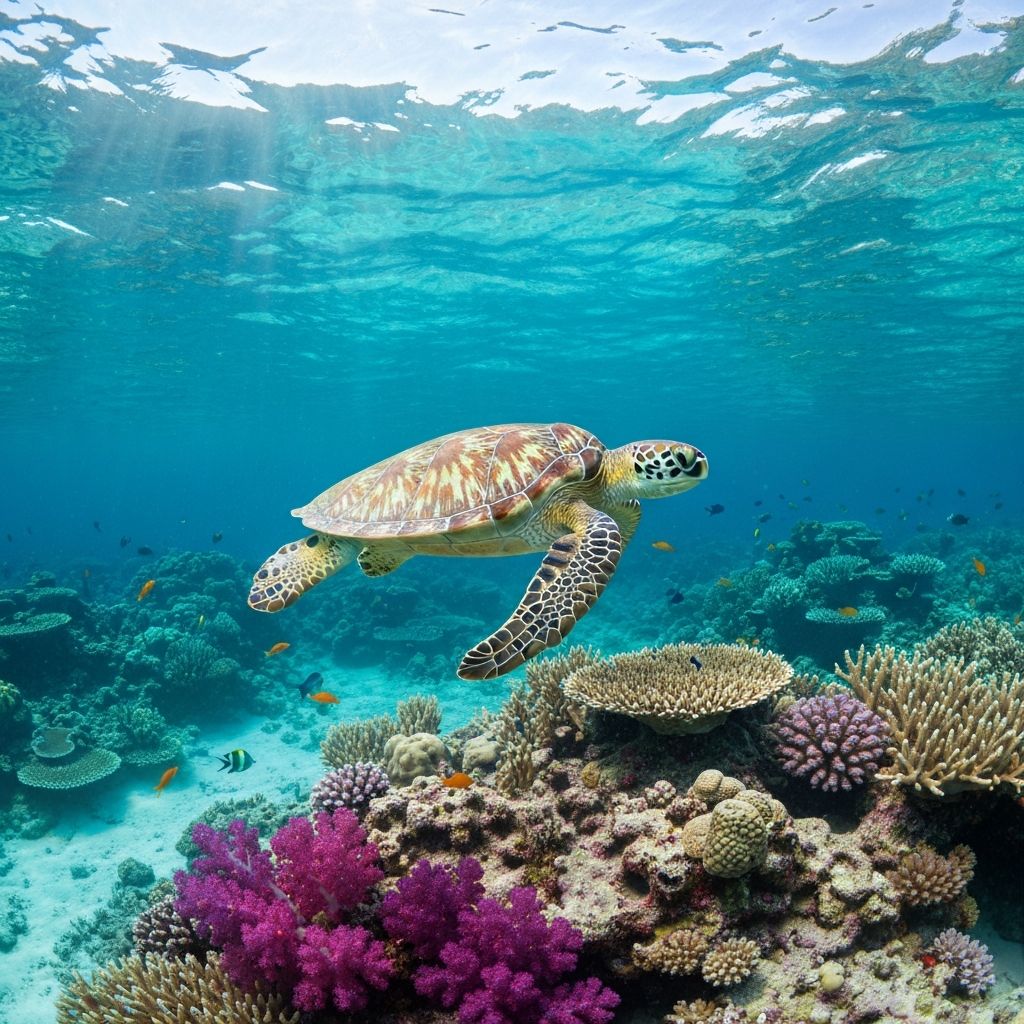 Sea Turtle diving at Tenggol Island